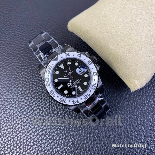 Rolex GMT Master II Black PVD/DLC Coated Black Dial Stainless Steel 16710 Men's Watch