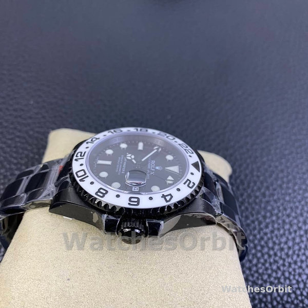 Rolex GMT Master II Black PVD/DLC Coated Black Dial Stainless Steel 16710 Men's Watch