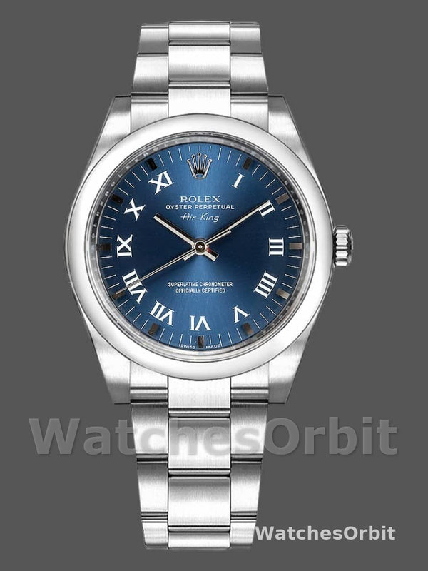 Rolex Oyster Perpetual Air-King 114200 Blue Dial 34mm Unisex Replica Watch