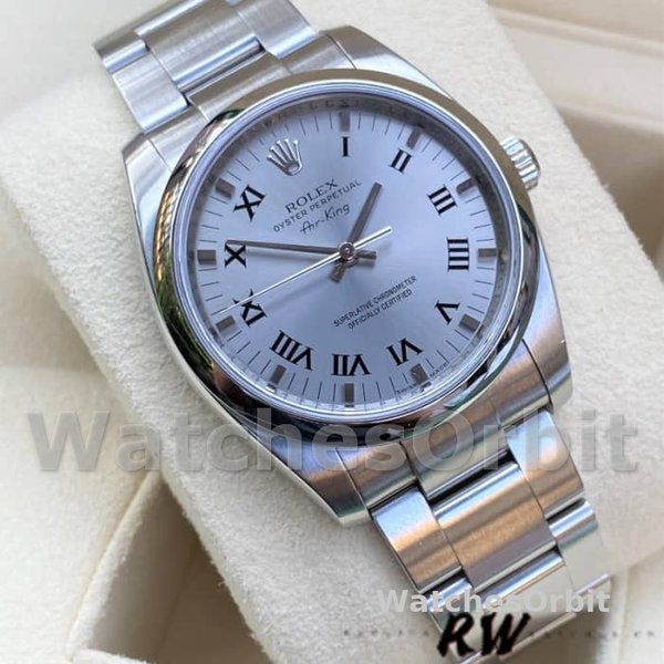 Rolex Oyster Perpetual Air-King 114200 Silver Dial 34mm Unisex replica watch