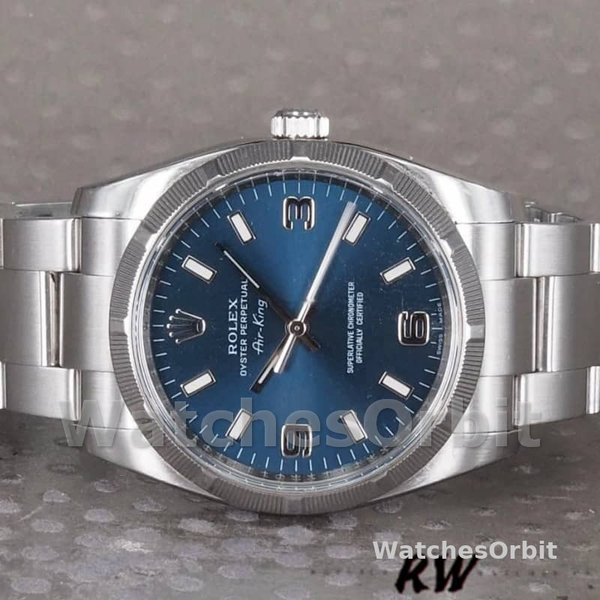 Rolex Oyster Perpetual Air King 114210 Blue Dial 34mm Unisex replica watch