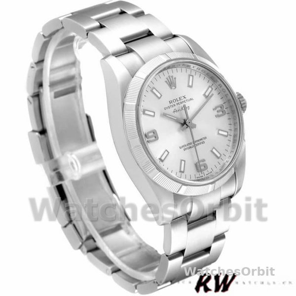 Rolex Oyster Perpetual Air King 114210 Silver Dial 34mm Unisex replica watch