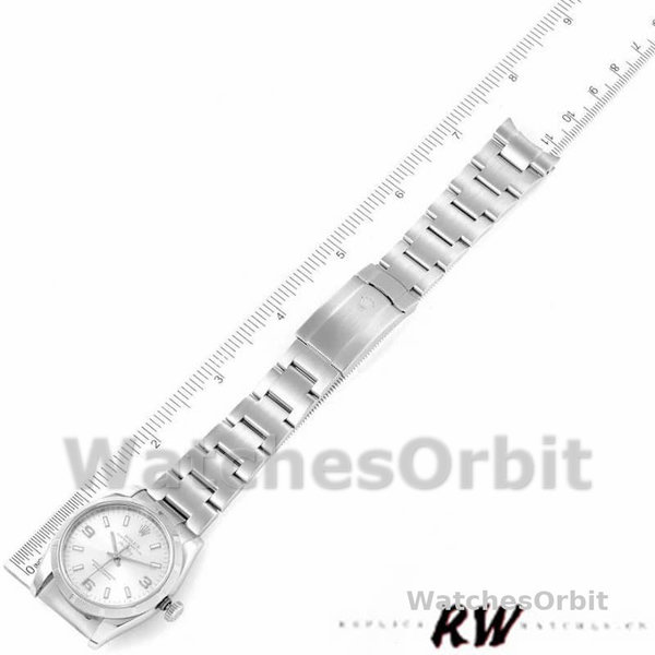 Rolex Oyster Perpetual Air King 114210 Silver Dial 34mm Unisex replica watch