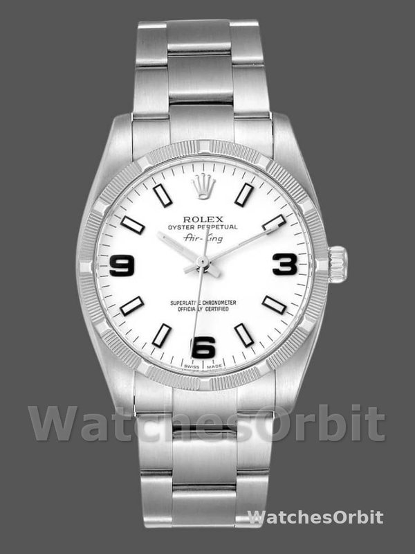 Rolex Oyster Perpetual Air King 114210 White Dial 34mm Unisex replica watch