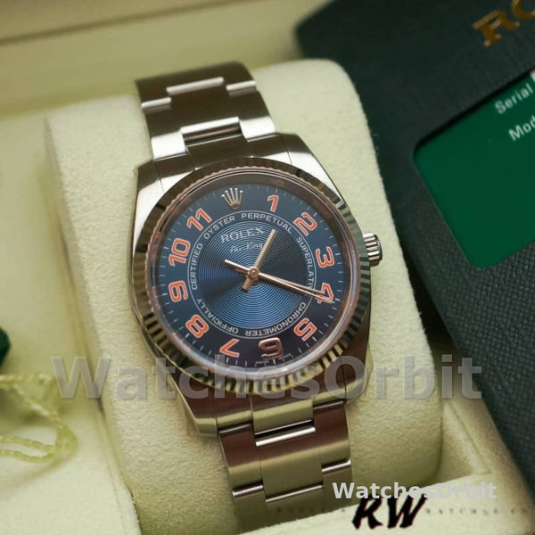 Rolex Oyster Perpetual Air-King 114234 Blue Dial Stainless Steel Oyster 34mm Unisex replica watch