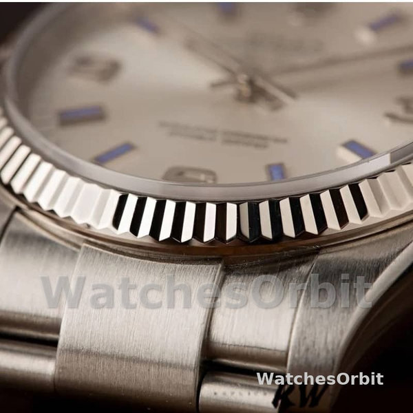 Rolex Oyster Perpetual Air-King 114234 Blue Hour Markers Silver Dial 34mm Unisex replica watch