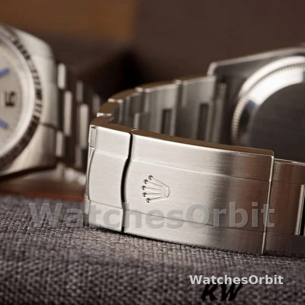 Rolex Oyster Perpetual Air-King 114234 Blue Hour Markers Silver Dial 34mm Unisex replica watch