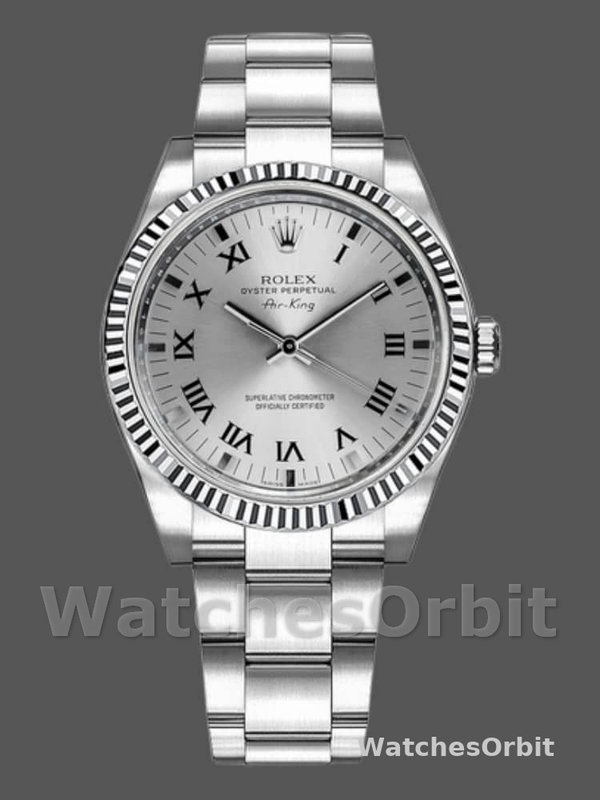 Rolex Oyster Perpetual Air-King 114234 Silver Dial 34mm Unisex replica watch