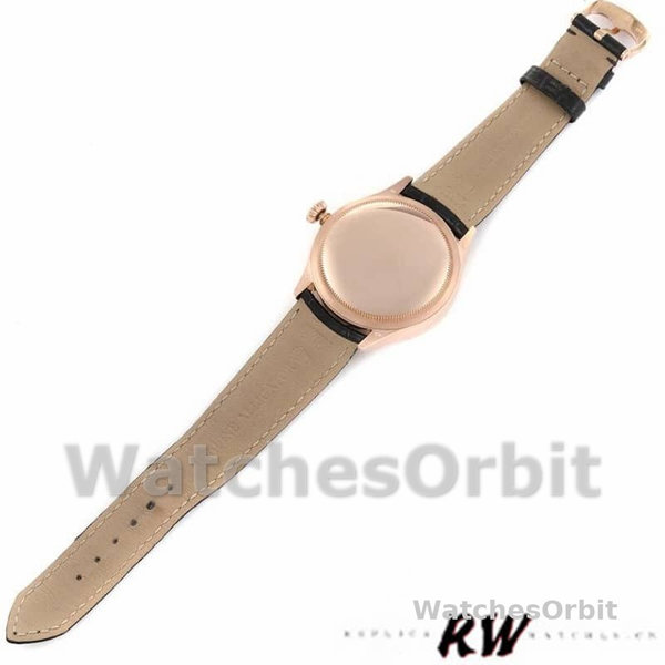 Rolex Cellini Dual Time 50525 Silver Dial Black Leather Strap 39mm Mens Replica Watch