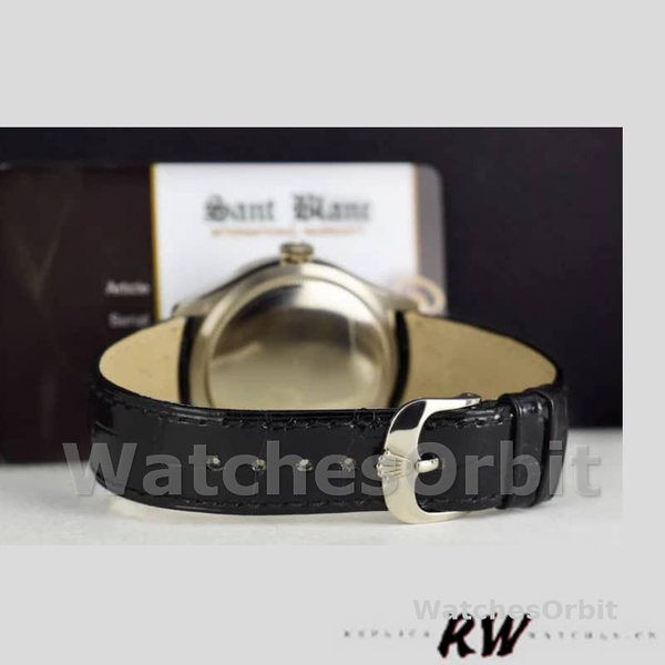 Rolex Cellini Dual Time 50529 Black Dial White Gold 39mm Mens Replica Watch