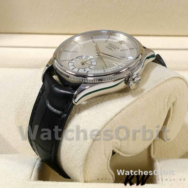 Rolex Cellini Dual Time 50529 Silver Dial 39mm Mens Replica Watch