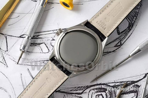 Rolex Cellini Dual Time 50529 Silver Sunburst Dial Brown Leather Strap 39mm Mens Replica Watch