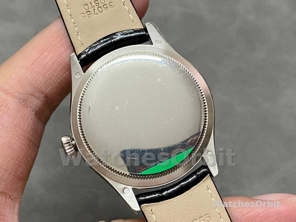 Rolex Cellini Time 50509 Black Leather Strap White Dial 39mm Mens Replica Watch
