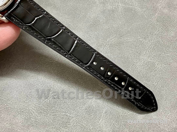 Rolex Cellini Time 50509 Black Leather Strap White Dial 39mm Mens Replica Watch
