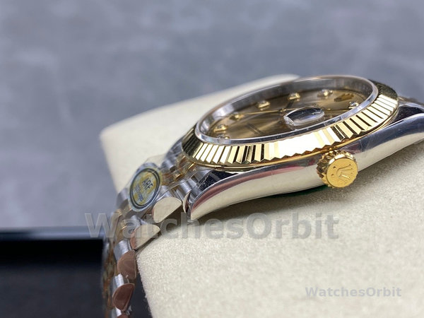 2022 Rolex Datejust Champagne Diamond Dial Two Tone M126333-0012 41mm Mens Replica Watch