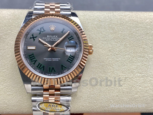 Replica Rolex Datejust 126231 0029 Slate Grey Wimbledon Roman Dial & Fluted Bezel 36mm