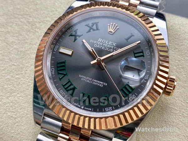 Replica Rolex Datejust 126231 0029 Slate Grey Wimbledon Roman Dial & Fluted Bezel 36mm