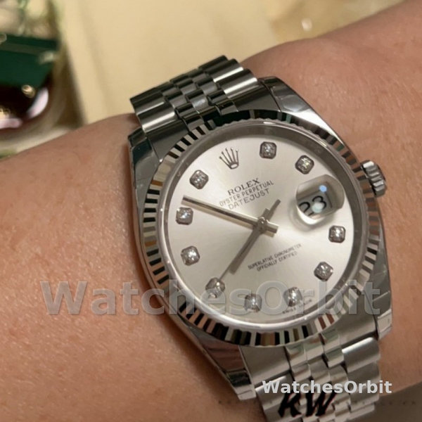 Rolex Datejust 116234-0084 Silver Diamond Dial 36mm Unisex Replica Watch
