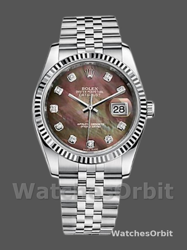 Rolex Datejust 116234 Black MOP Diamond Dial 36mm Unisex Replica Watch