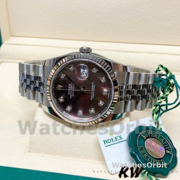 Rolex Datejust 116234 Black MOP Diamond Dial 36mm Unisex Replica Watch