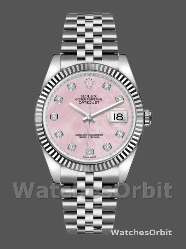 Rolex Datejust 116234 Pink MOP Diamonds Dial 36mm Lady Replica Watch