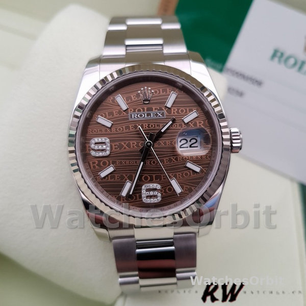 Rolex Datejust 116234 Waves Bronze Diamond Dial 36mm Unisex Replica Watch