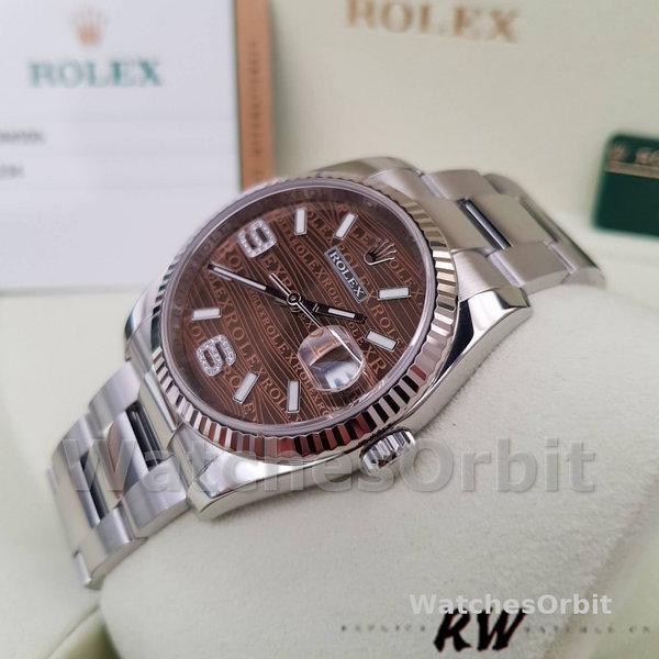 Rolex Datejust 116234 Waves Bronze Diamond Dial 36mm Unisex Replica Watch