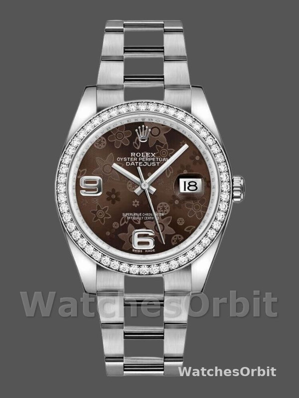 Rolex Datejust 116244 Bronze Floral Arabic Diamond Dial 36mm Unisex Replica Watch