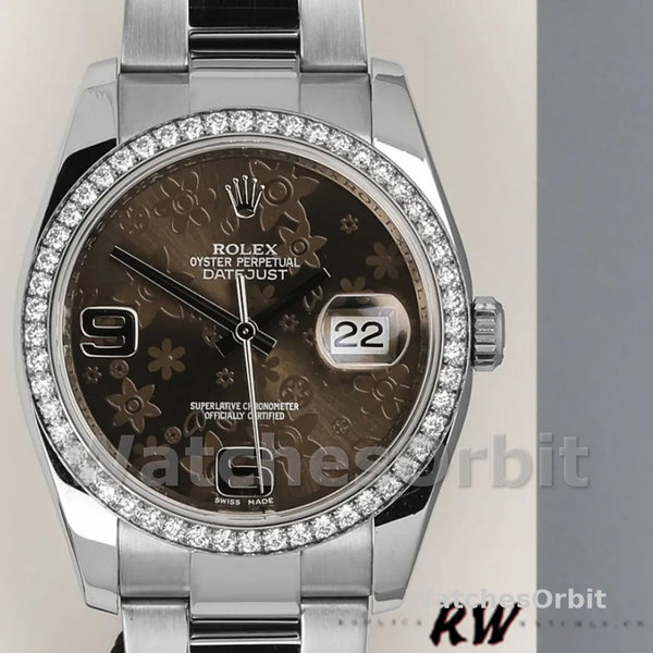 Rolex Datejust 116244 Bronze Floral Arabic Diamond Dial 36mm Unisex Replica Watch