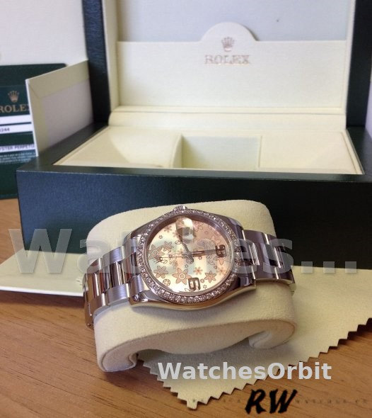 Rolex Datejust 116244 Stainless Steel Pink Floral Dial 36mm Lady Replica Watch