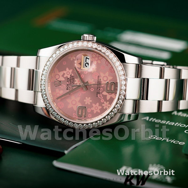 Rolex Datejust 116244 Stainless Steel Pink Floral Dial 36mm Lady Replica Watch