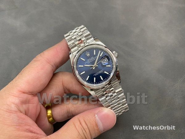 Rolex Datejust 126200 Blue Index Dial Jubilee Stainless Steel 36MM Unisex Replica Watch