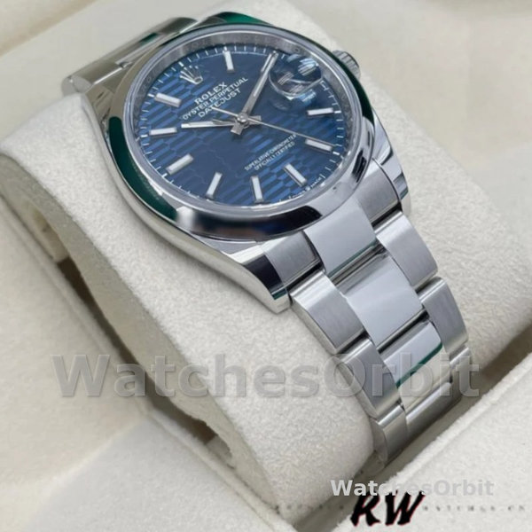 Rolex Datejust 126200 Blue Motif Wave Dial Stainless Steel 36MM Unisex Replica Watch