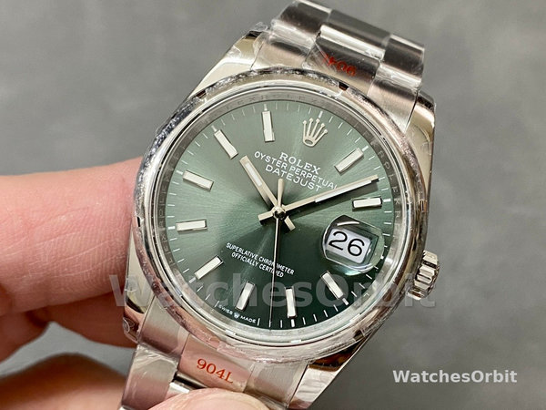 Rolex Datejust 126200 Green Index Dial Stainless steel 36MM Unisex Replica Watch