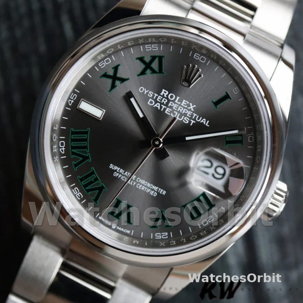 Rolex Datejust 126200 Stainless Steel Grey Wimbledon dial 36MM Unisex Replica Watch