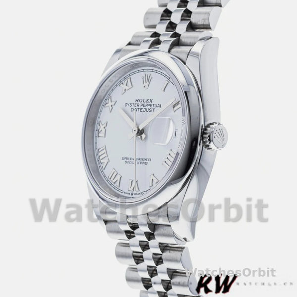 Rolex Datejust 126200 Stainless Steel White Roman Dial 36MM Unisex Replica Watch