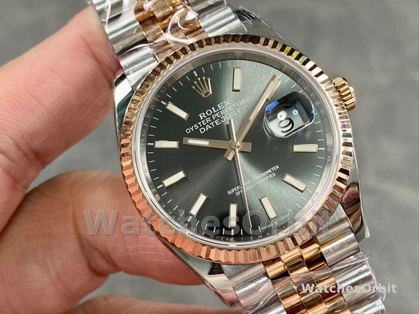 Rolex DateJust 126231 Two-Tone SS Rose Gold Grey Rhodium Dial