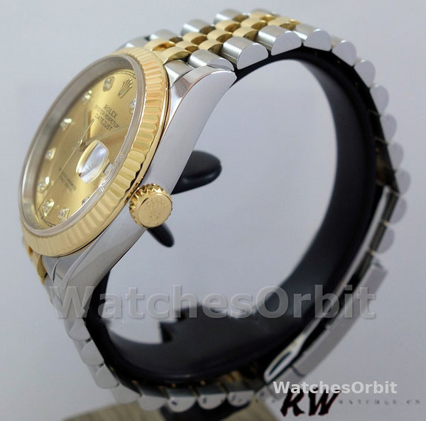 Rolex Datejust 126233 Champagne Diamond Dial Fluted Bezel 36MM Unisex Replica Watch