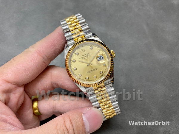 Rolex Datejust 126233 Champagne Diamond Dial Fluted Bezel 36MM Unisex Replica Watch