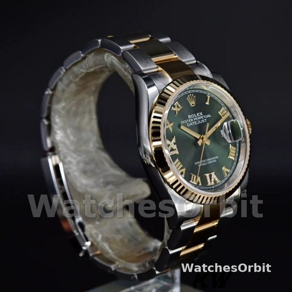 Rolex Datejust 126233 Olive Green Dial Yellow Gold and Oystersteel 36MM Unisex Replica Watch