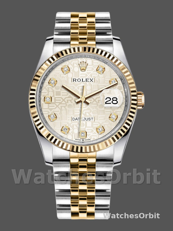 Rolex Datejust 126233 Silver Jubilee Dial Fluted Bezel 36MM Unisex Replica Watch