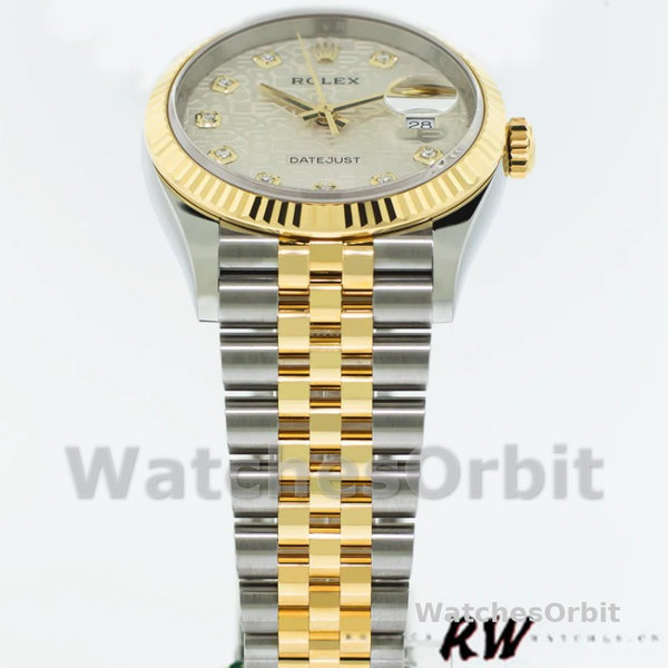 Rolex Datejust 126233 Silver Jubilee Dial Fluted Bezel 36MM Unisex Replica Watch