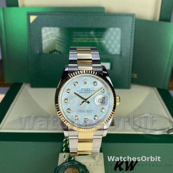 Rolex Datejust 126233 White MOP Diamond Dial 36MM Unisex Replica Watch
