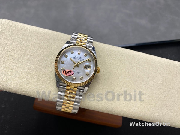 Rolex Datejust 126233 White MOP Diamond Dial Fluted Bezel 36MM Unisex Replica Watch