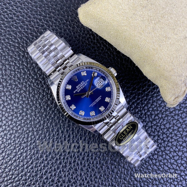 Rolex Datejust 126234 Blue Diamond Dial 36MM Unisex Replica Watch