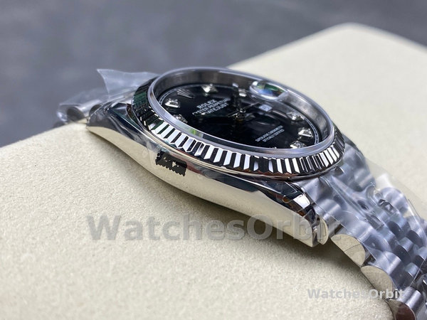 Rolex Datejust 126234 Fluted Bezel Black Diamond Dial 36MM Unisex Replica Watch