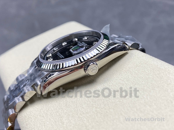 Rolex Datejust 126234 Fluted Bezel Black Diamond Dial 36MM Unisex Replica Watch