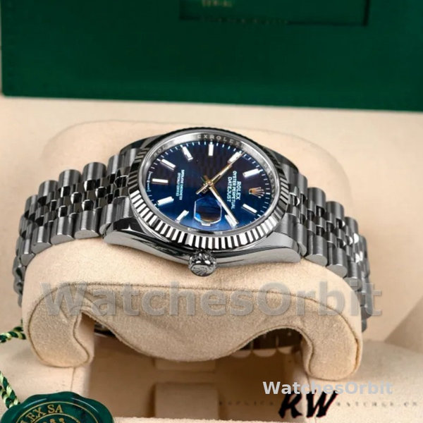 Rolex Datejust 126234 Fluted Bezel Blue Fluted Motif Dial 36MM Unisex Replica Watch