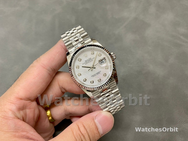 Rolex Datejust 126234 White Mother of Pearl Diamonds Dial 36MM Unisex Replica Watch