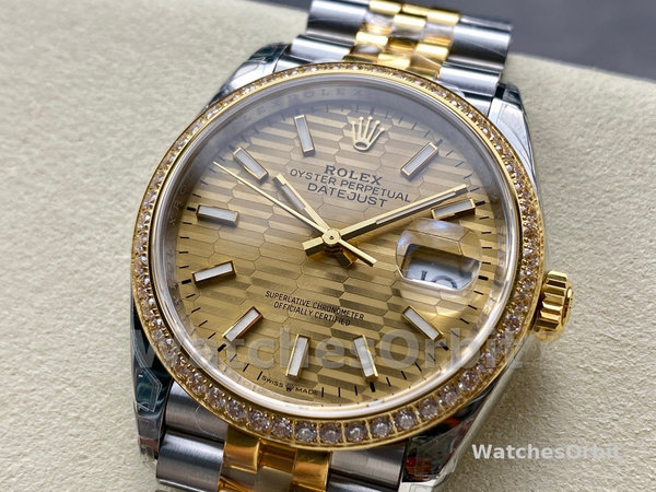 Rolex Datejust 126283RBR 0031 Champagne Fluted Motif 36mm Dial